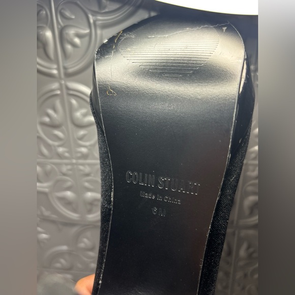 Colin Stuart Vintage 90s Soft Velvet Platform Pumps Stiletto Heels 6 mob wife - Picture 9 of 9